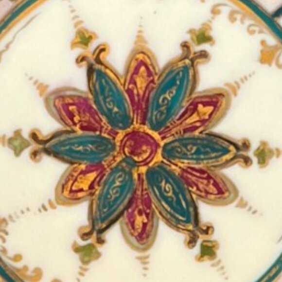 Antique Ornate Reticulated Decorative Handpainted Plate Dish 11" D Nippon? - Picture 3 of 8